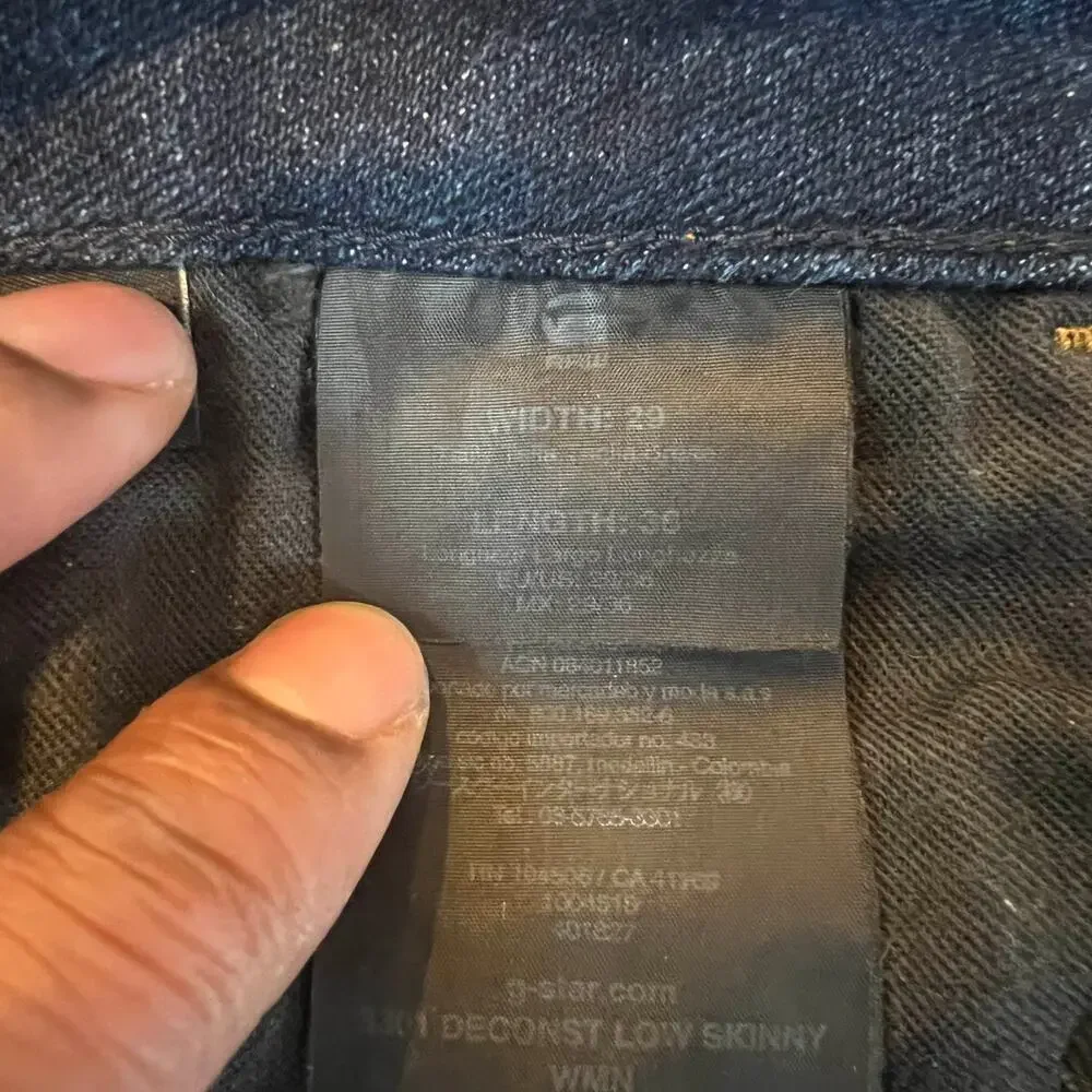 G-Star Raw 3301 Deconst Low Skinny Jeans Dark Wash Indigo 29